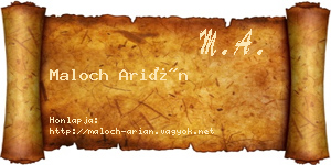 Maloch Arián névjegykártya